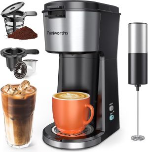 Famiworths Iced Coffee Maker with Milk Frother